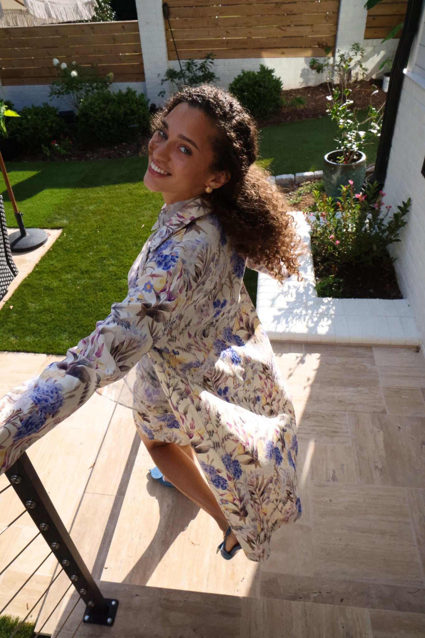 Claudia Linen Jacket in Periwinkle