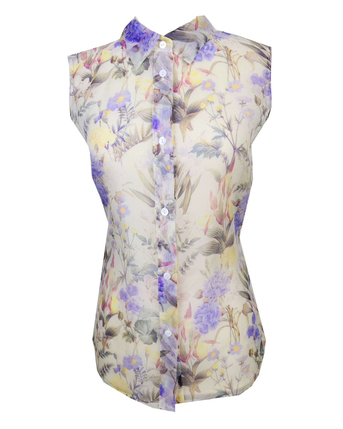 Marie Organza Button Down in Periwinkle