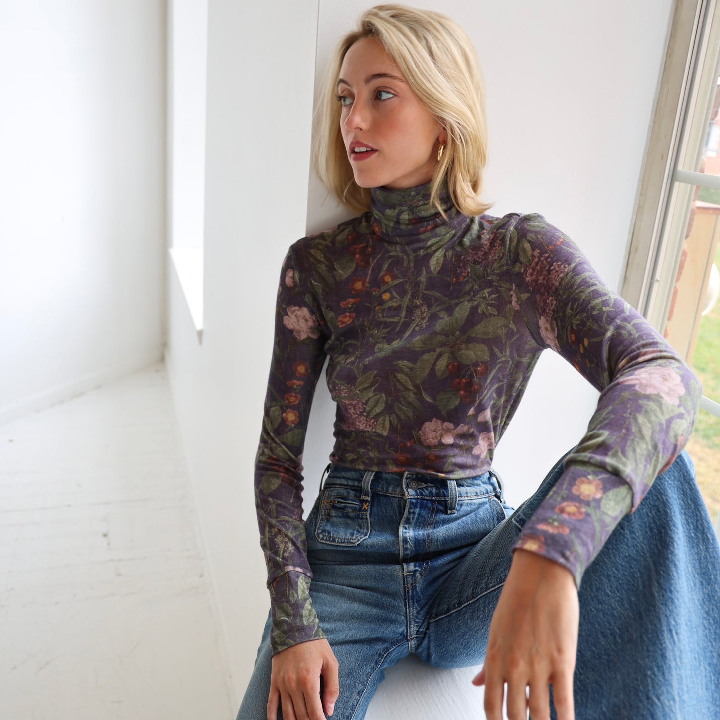 Olivia Turtleneck in Stormy Gray