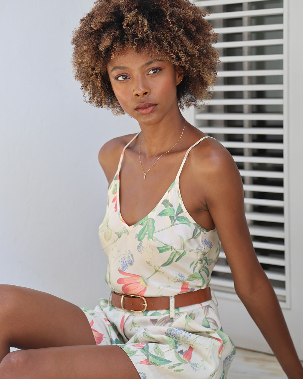 floral silk camisole