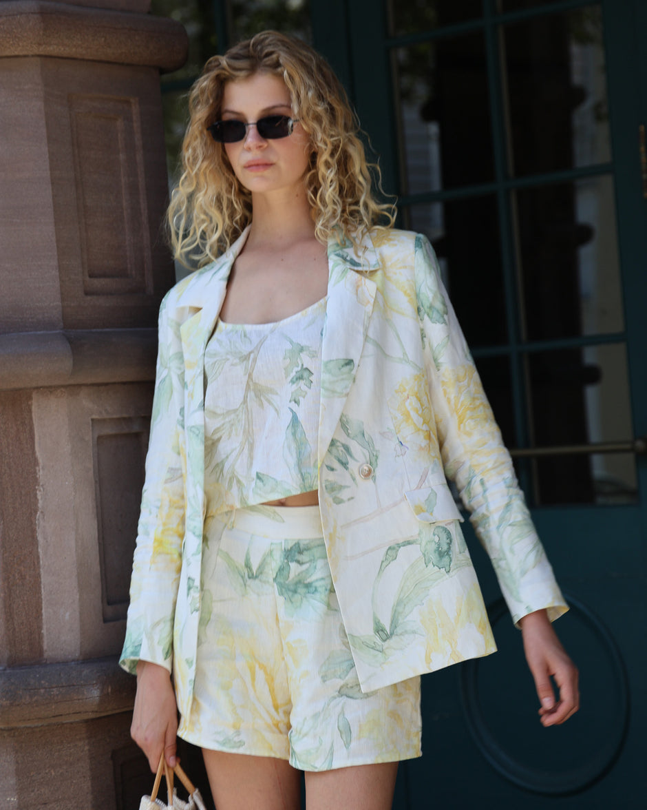 Floral Embroidered Cropped Blazer main image 1