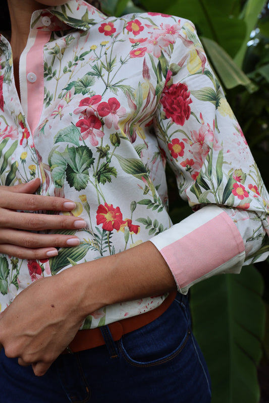 Lydia Button Down in Rose