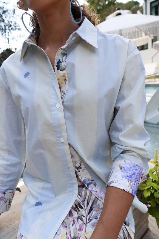 Lydia Button Down in Periwinkle