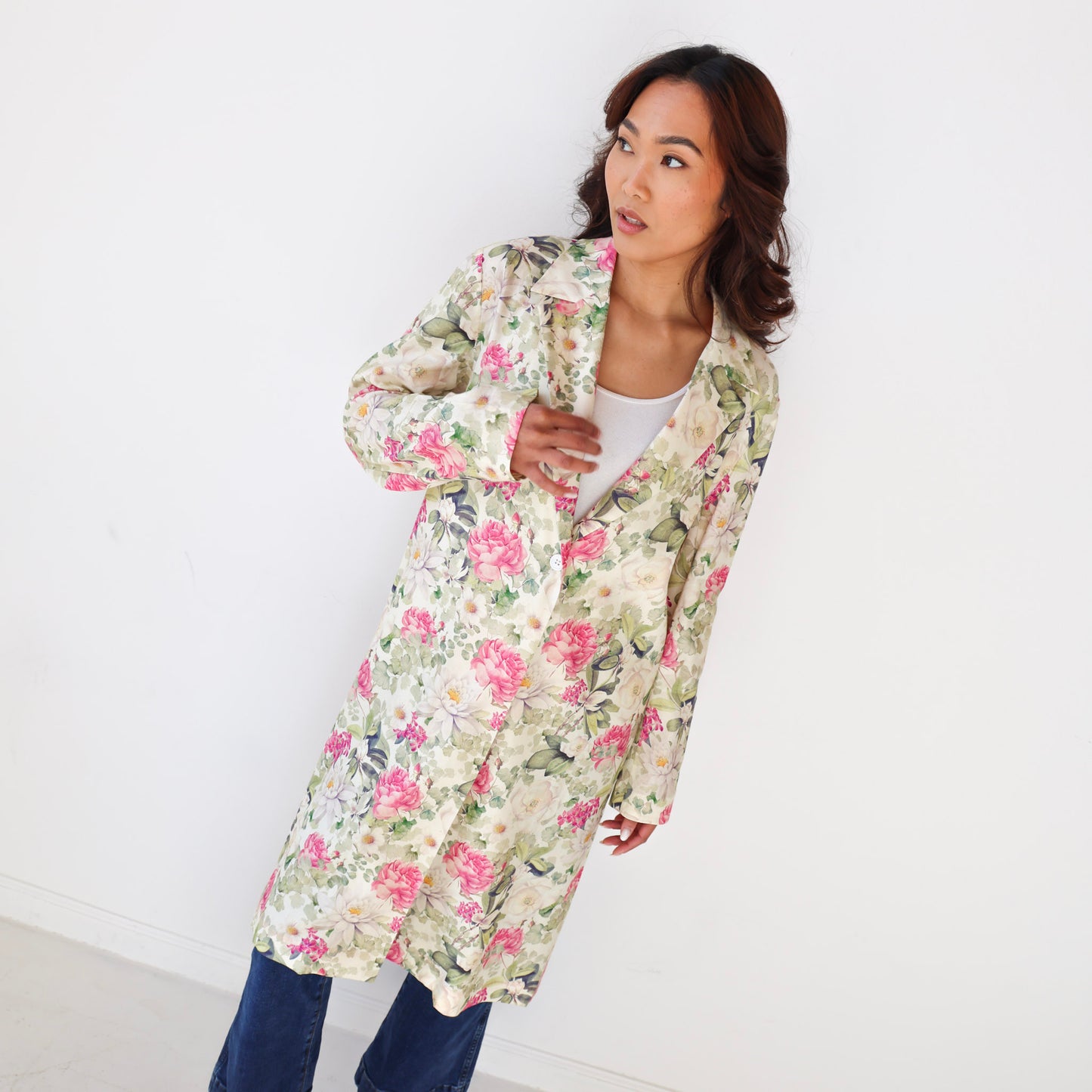Claudia Linen Jacket in Rose