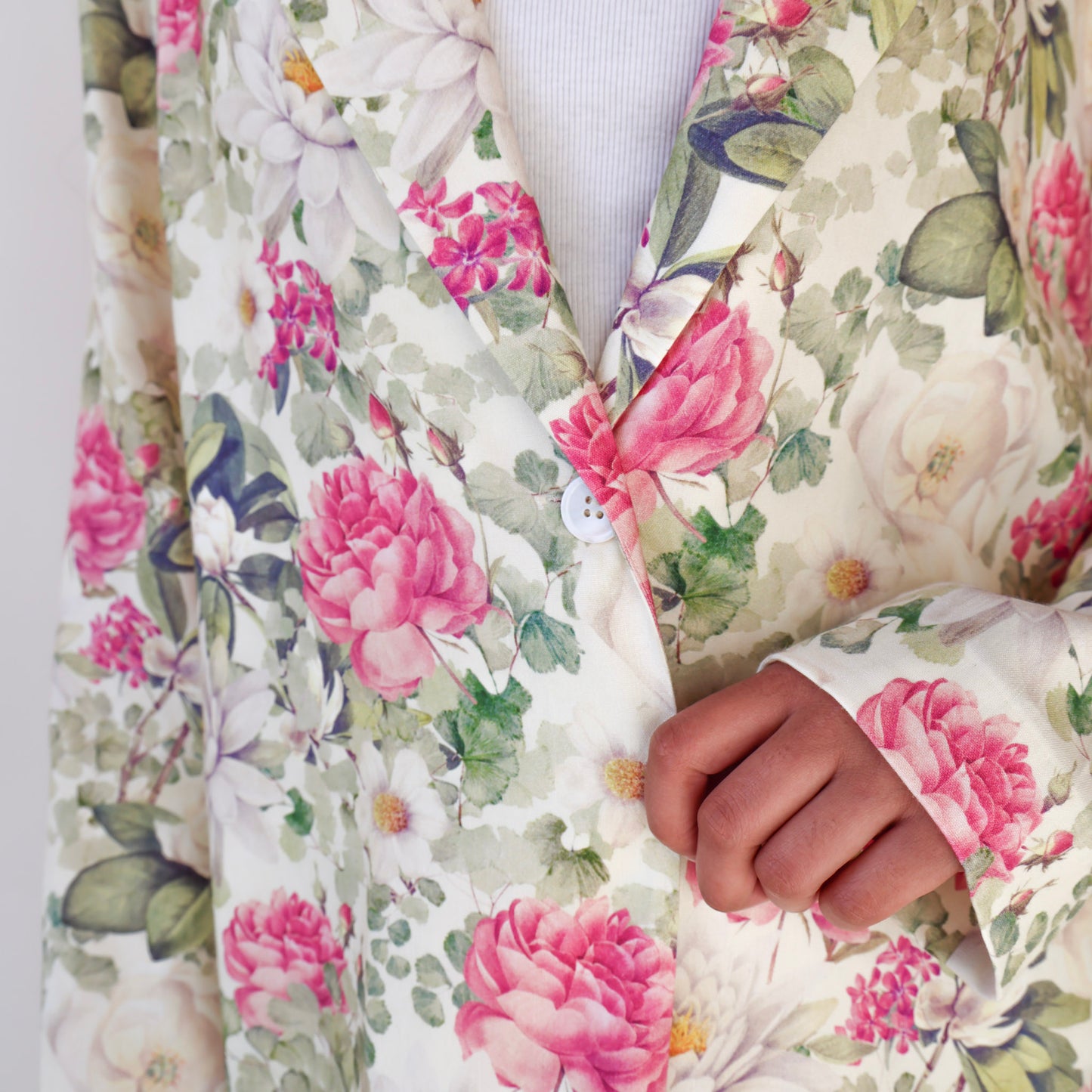 Claudia Linen Jacket in Rose