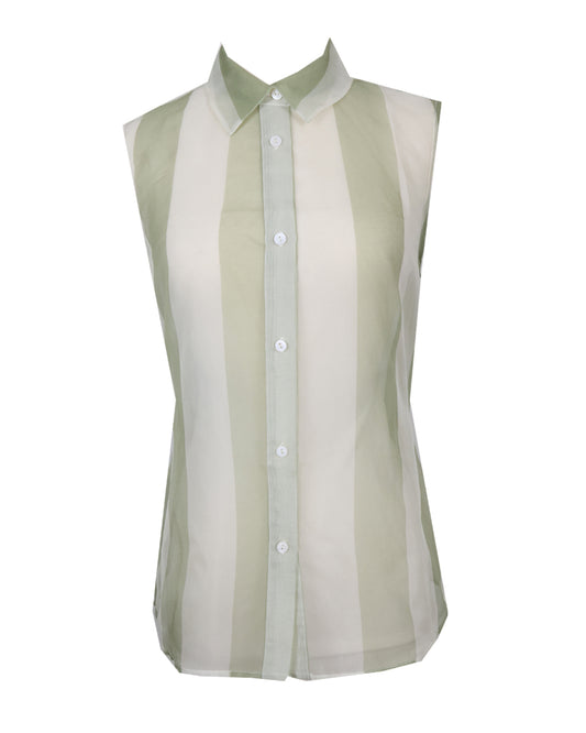 Marie Organza Button Down in Mint