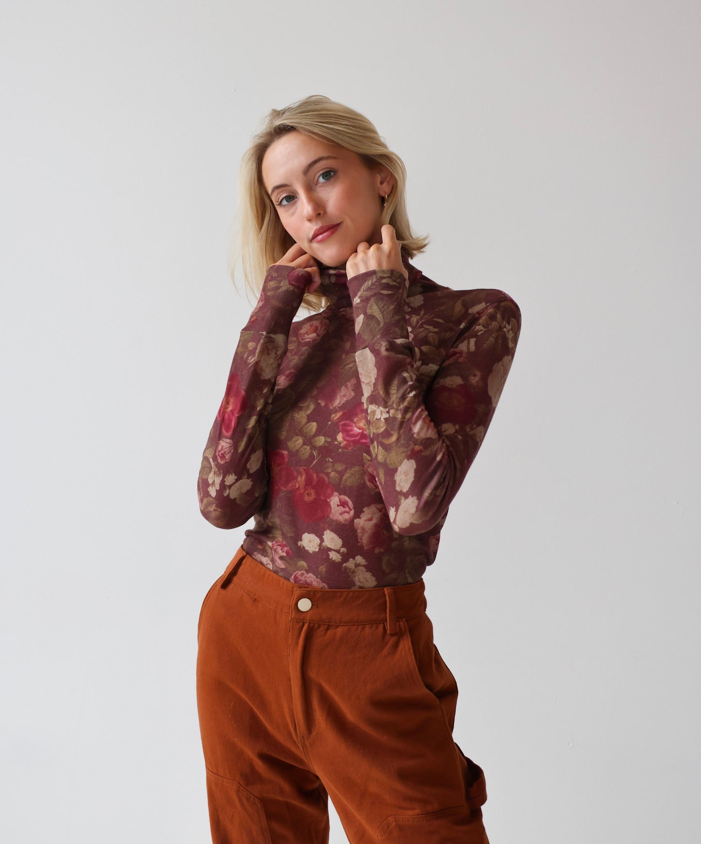 Olivia Turtleneck in Pressed Rose