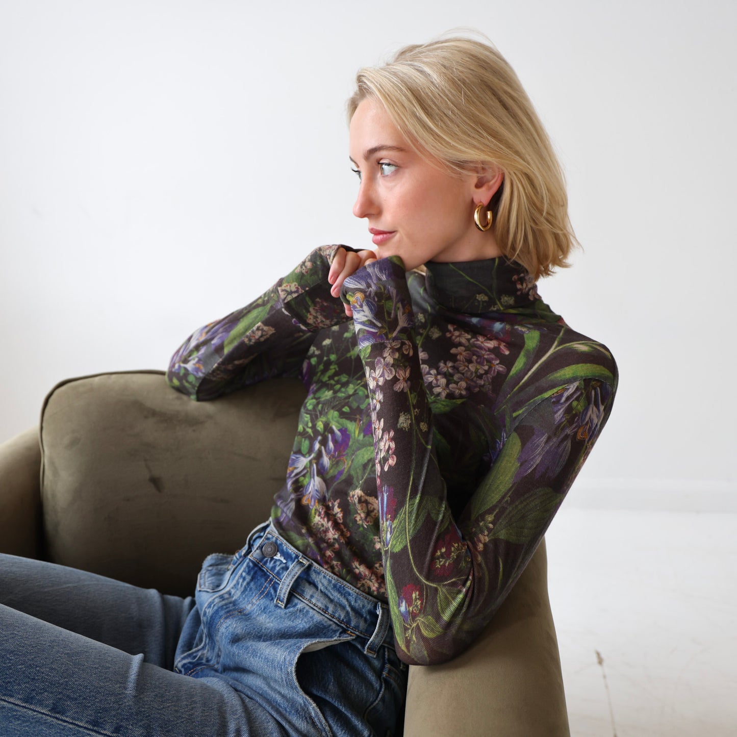 Olivia Turtleneck in Black Canopy