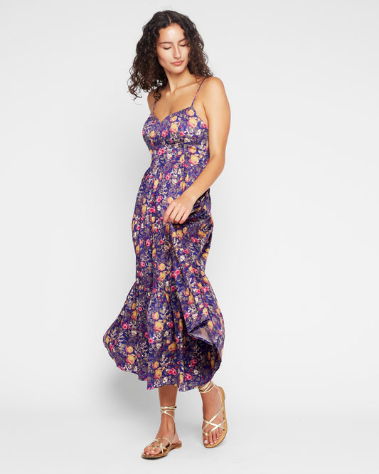purple floral maxi dress