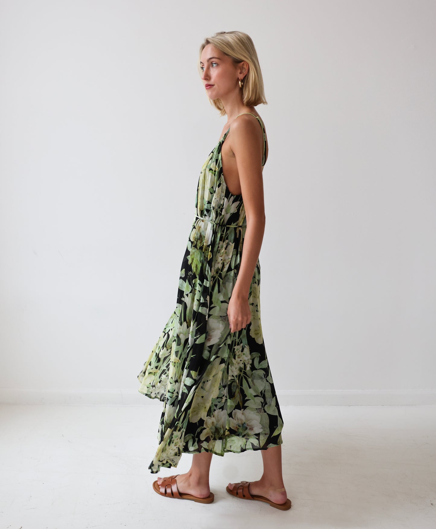 Fiona Floral Maxi Dress  in Midnight
