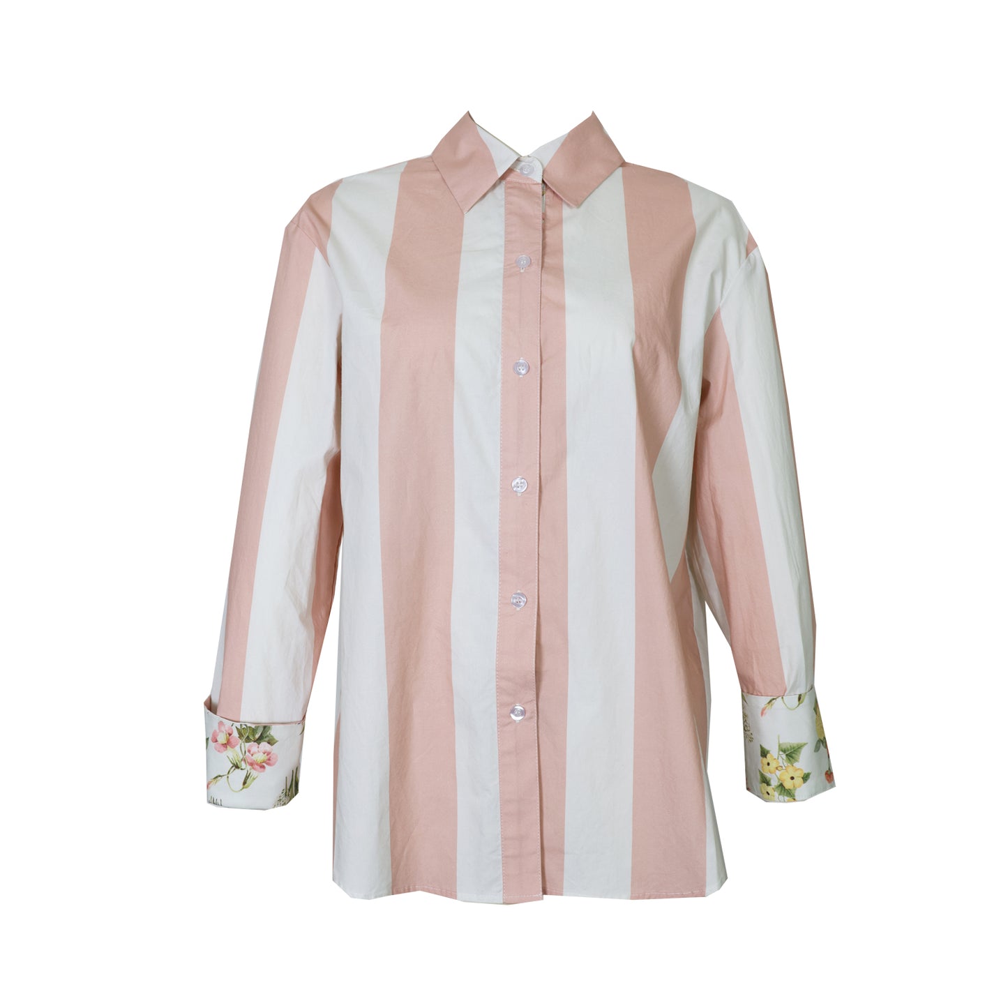 Lydia Button Down in Rose Stripe
